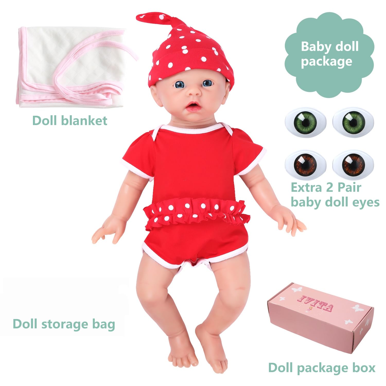 19 inch Full Body Silicone Reborn Baby Doll Girl Newborn Realistic Babies infant Handmade for Kids Children Christmas Birthday Gift