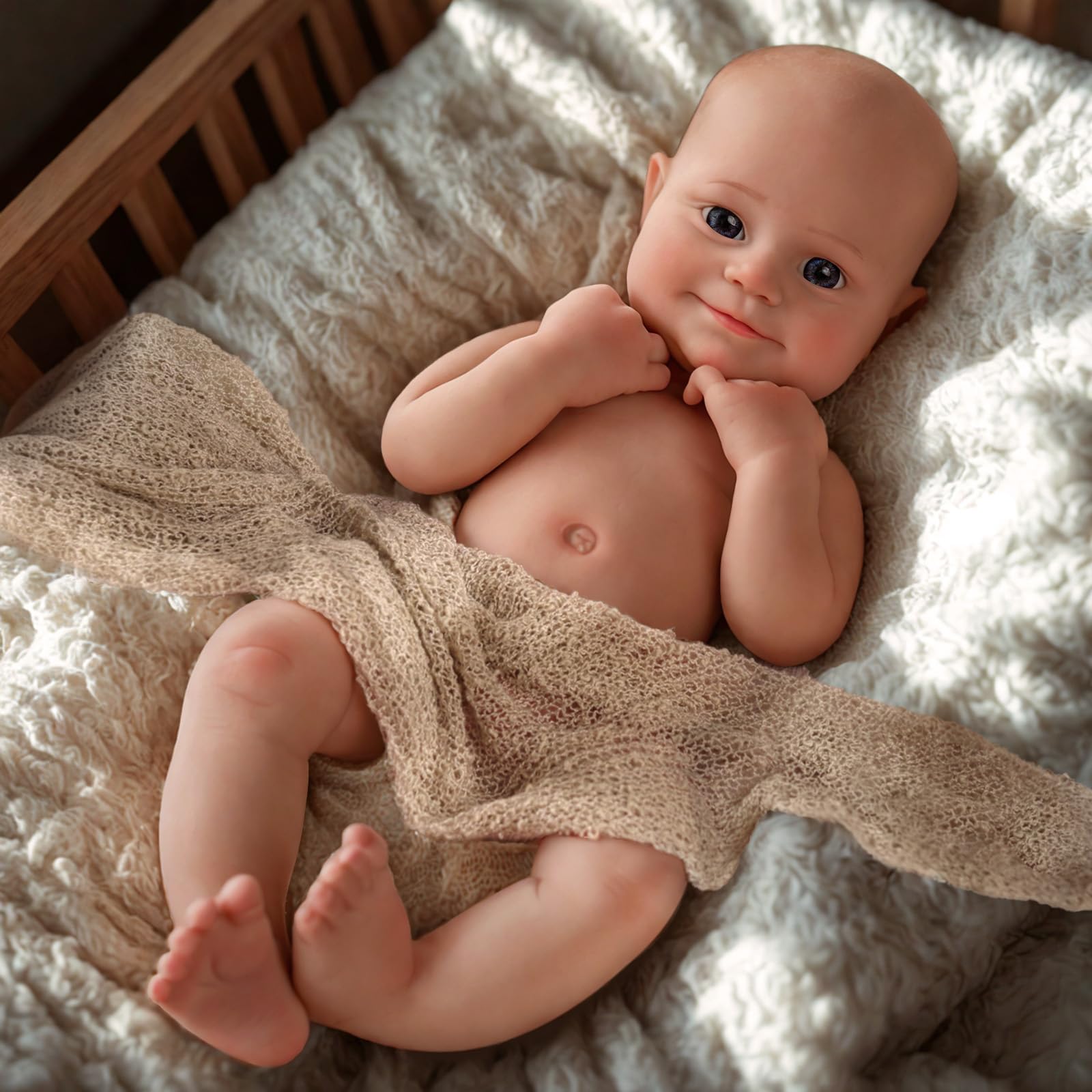 16-Inch Full Platinum Silicone Reborn Doll – Realistic Soft Silicone Baby Doll with Weighted Feel, Lifelike Newborn with Accessories for Gift & Collection