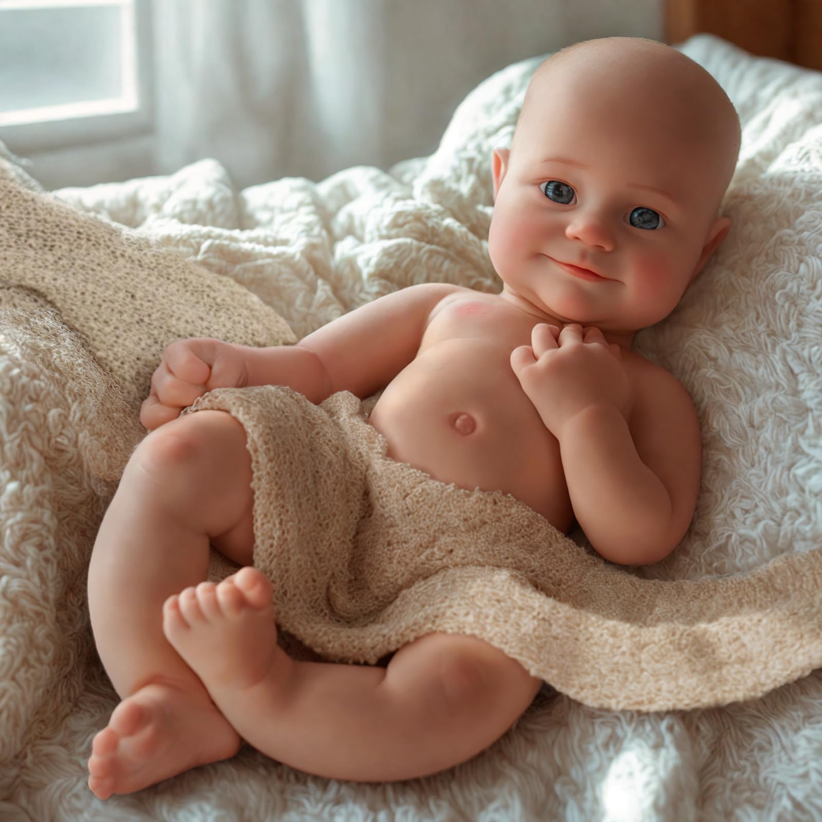 16-Inch Full Platinum Silicone Reborn Doll – Realistic Soft Silicone Baby Doll with Weighted Feel, Lifelike Newborn with Accessories for Gift & Collection